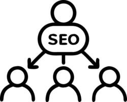 Marketing team collaborating on SEO strategies soft abstract background copy space below. vector