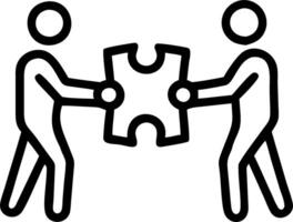 Monochrome team silhouettes solving puzzle isolated on white background Set 3 vector