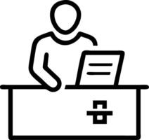 Medical cost manager evaluating insurance claims on soft abstract background vector