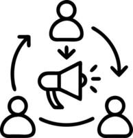 Marketing team developing digital ad campaign using virtual collaboration tools in modern office vector