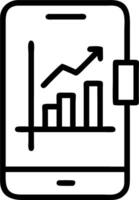 Macro shot of green financial charts and graphs on smartphone screen held by businessperson Set 2 vector
