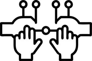 Macro shot of hands using smart hubs for centralized collaboration copy space on left vector