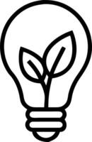 Macro shot of eco friendly light bulb with green filament in sustainable office leaving space for text vector