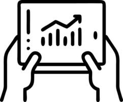 Macro shot of hands using a tablet to manage sustainable investments with green data charts Set 2 vector
