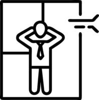 Manager practicing deep breathing exercises vector