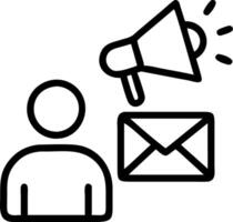 Marketer planning email campaigns in a glossy office with copy space vector