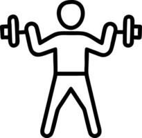 Man performing a home workout with weights copy space on left Set 3 vector