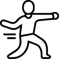 Man practicing tai chi with soft abstract background copy space on left vector
