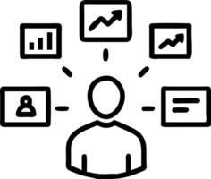 Marketing professional analyzing social media metrics Set 3 vector