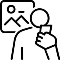 Marketer capturing photo with smartphone in urban setting copy space included vector
