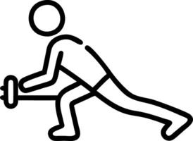 Man performing a home workout with weights copy space on left vector