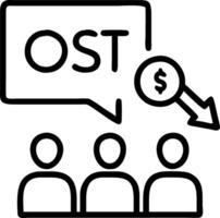 Manager presenting cost optimization report in open office copy space vector