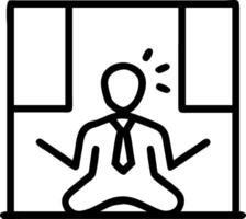 Manager practicing deep breathing exercises Set 6 vector