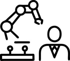 Manager overseeing installation of robotic systems in sleek office Set 3 vector