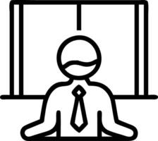 Manager practicing deep breathing exercises Set 4 vector