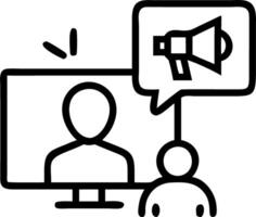 Marketer conducting webinar in a plain office with copy space vector