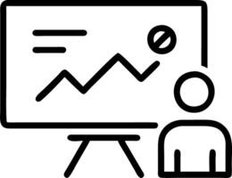 Marketer presenting campaign results on a glossy screen with copy space vector