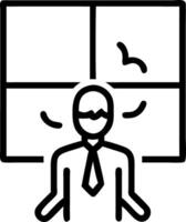Manager practicing deep breathing exercises Set 3 vector