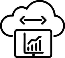 Marketer Analyzing Cloud Analytics on Tablet vector
