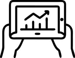 Marketer holding tablet with holographic charts over bokeh background space for copy. vector