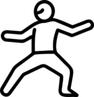 Man practicing tai chi with bokeh digital art background copy space on left vector