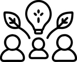 Marketing team brainstorming eco friendly campaign ideas in nature inspired workspace vector
