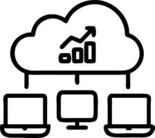Plain minimalist workspace with cloud computing tools and copy space vector