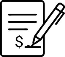 Macro of pen signing a financial contract on document vector