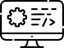 Macro of AI software code on developer screen vector