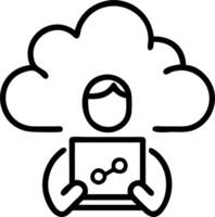 Macro portrait of a cloud architect designing on a digital tablet copy space vector