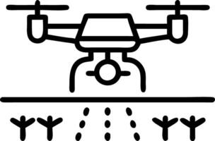 Macro of drone monitoring crops from above vector