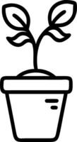Macro of radish seedling sprouting in small urban pot vector