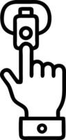 Macro of robot finger pressing industrial control button vector