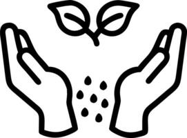 Macro of hands planting seeds in soil vector