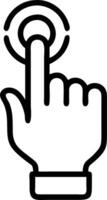 Macro of workers finger pressing digital industrial control button vector