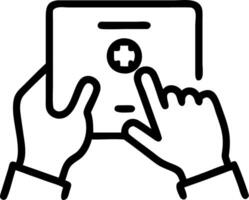 Macro portrait of doctor using telemedicine tablet copy space Set 3 vector