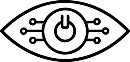 Macro image of workers eye reflecting digital data streams with copy space vector