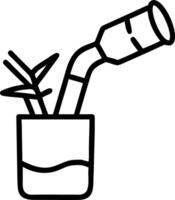 Macro image of sugarcane juice being poured into a glass with copy space to the left. vector