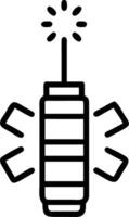 Macro image of traditional Chinese firecracker with LED lights instead of fuses copy space on top. vector