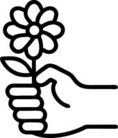 Macro of single flower in hand symbolizing hope and recovery vector