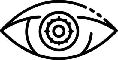 Macro image of robotic eye with mechanical iris and copy space vector