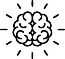Macro of a brain with light beams symbolizing cognitive epiphany and insight with copy space vector