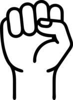 Macro of a leaders fist clenched in triumph symbolizing strength and success vector