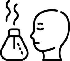 Person using aromatherapy diffuser with macro close up copy space on right vector
