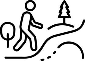 Person walking on a path surrounded by nature with soft focus vector