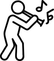 Person having a sudden idea while playing a musical instrument with copy space vector