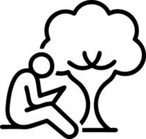 Person journaling under a tree with copy space vector