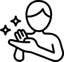 Person practicing self care routine with skincare products on plain background copy space on left vector