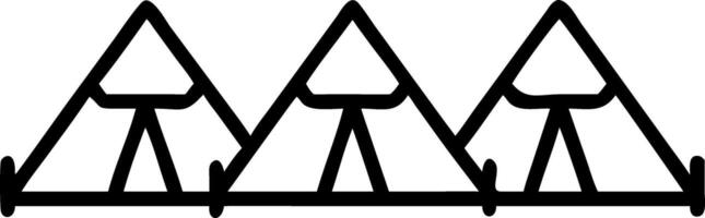 Plain background featuring a group of tents set up in a row copy space above. vector