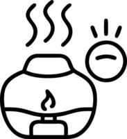 Person using aromatherapy diffuser on plain background copy space on left vector